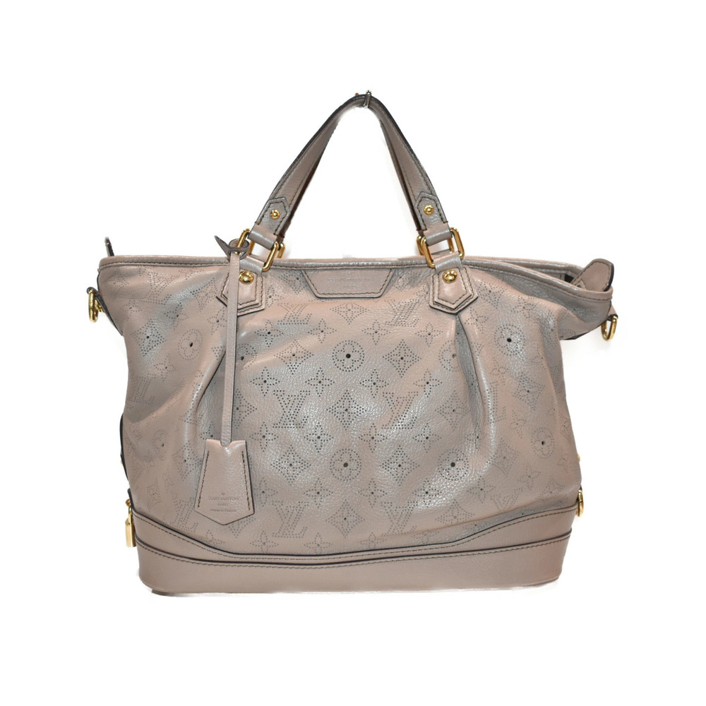 LOUIS VUITTON Stella Monogram Mahina Gris Perle Brown 2way Shoulder Bag Leather